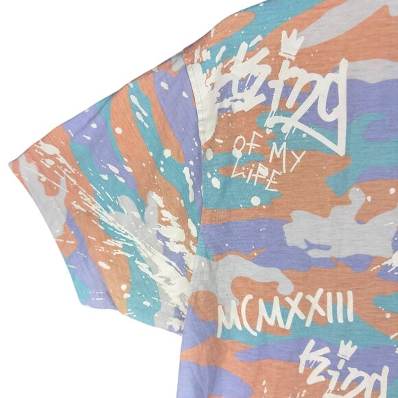 RED APE T-Shirt Adults L Graffiti-Style Paint Splatter Graphic Sequin Bling - Picture 6 of 11